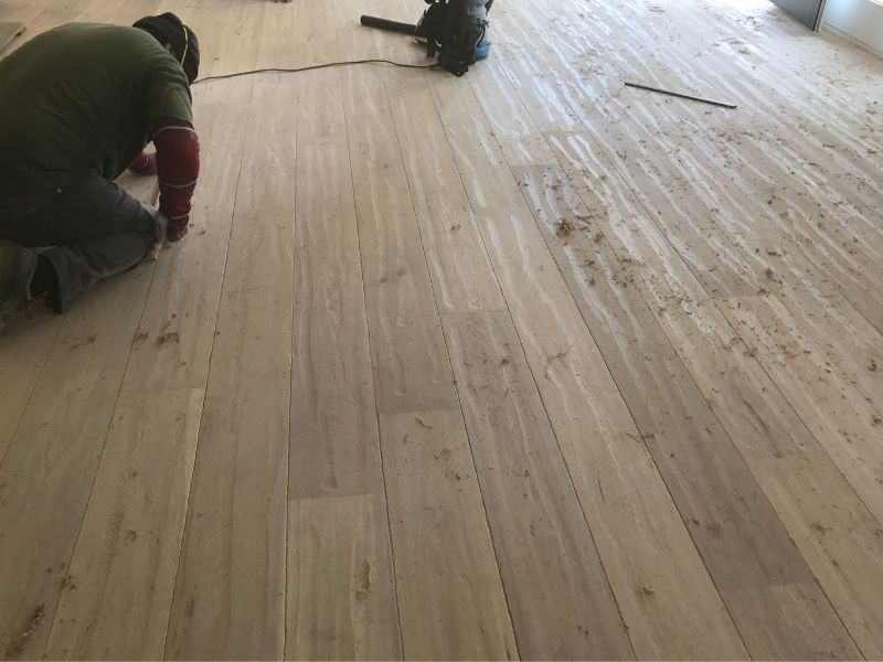 Culver City hardwood floor installation - wide plank oak residential