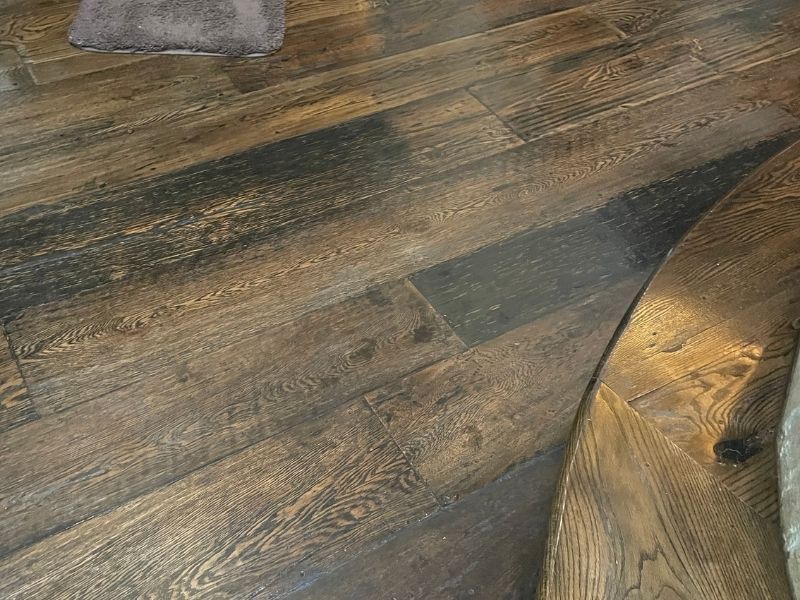 Custom ebony stain oak Los Angeles modern dark finish