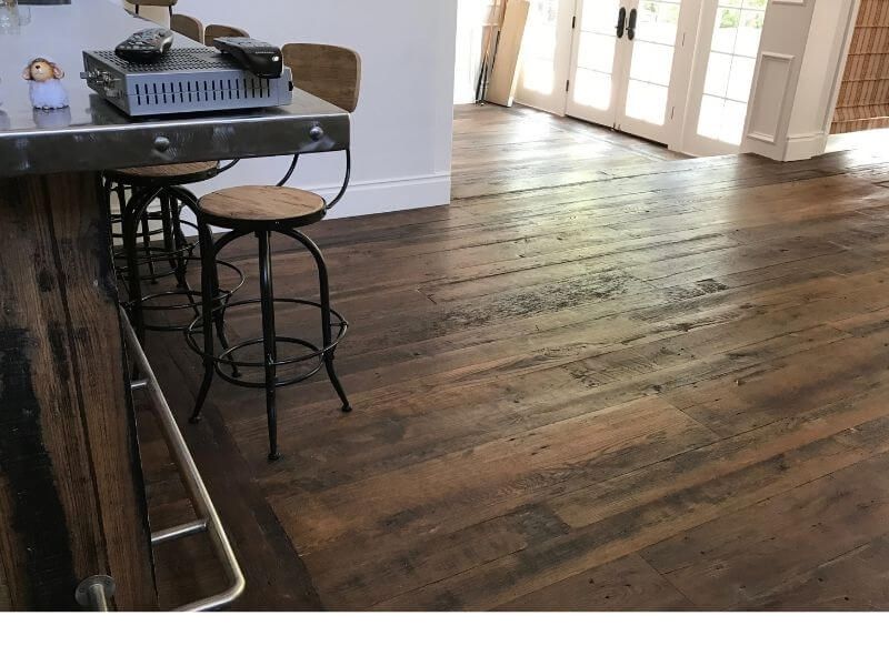 Hand scraped hardwood floor Los Angeles rustic texture
