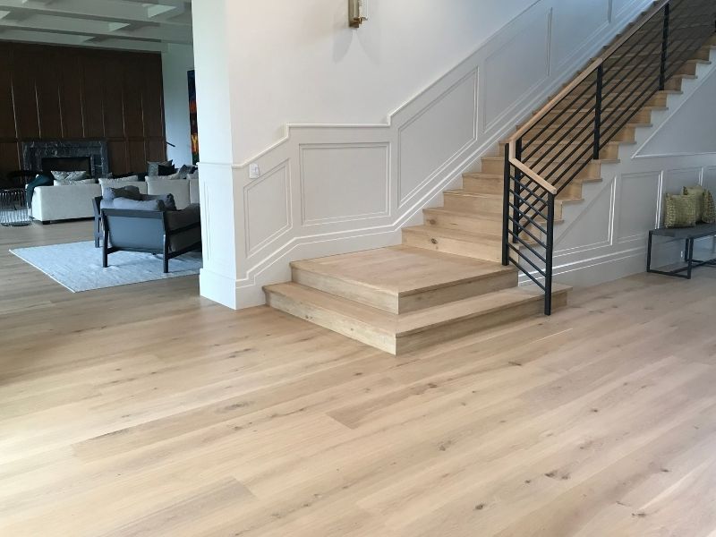 Redondo Beach whitewash hardwood floors - beach house style