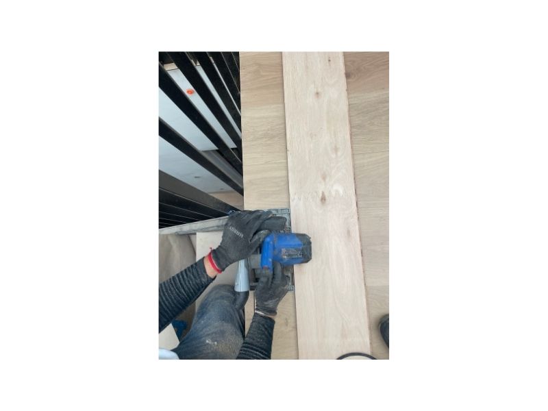 Completed floor restoration seamless repair - Venice beach house