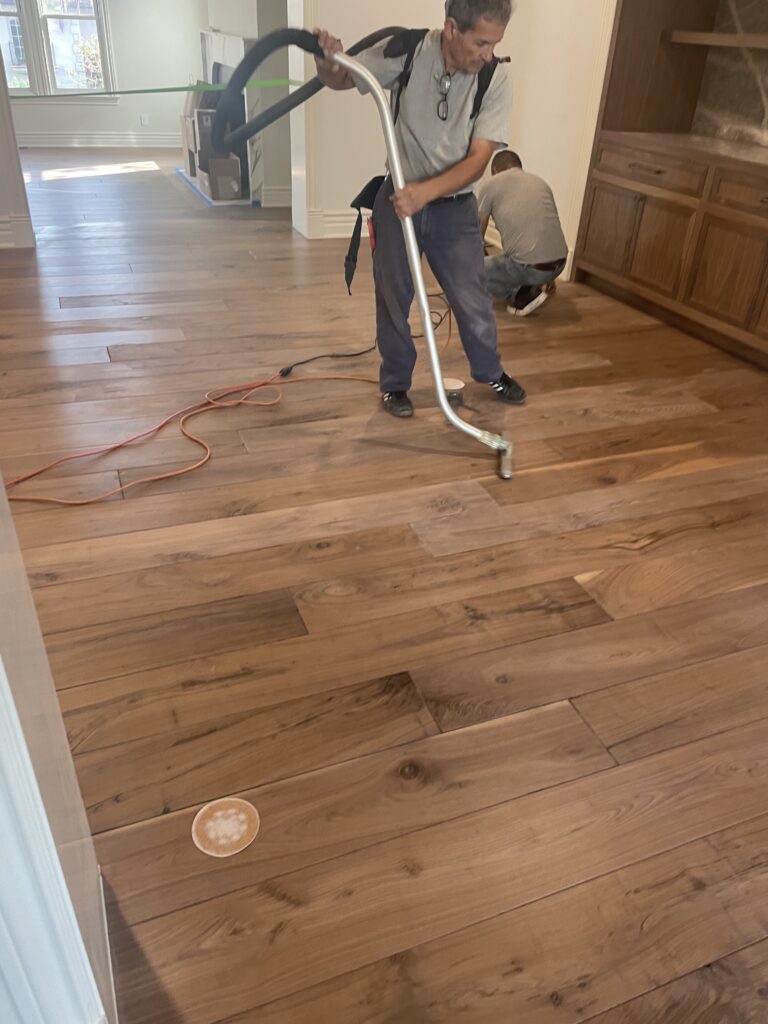 "Legno Hardwood Professional Preparing Walnut Hardwood Floors - Expert Craftsmanship and Attention to Detail"
